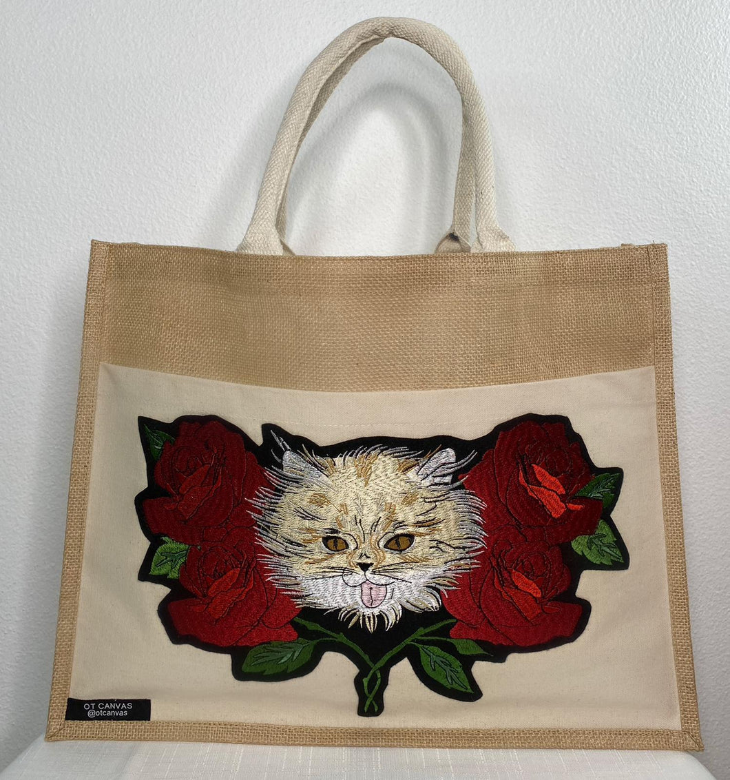 ROSE CAT TOTE BAG